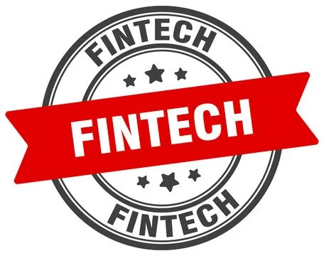 Fintech stamp. fintech label on transparent background. round sign Stock Illustration
