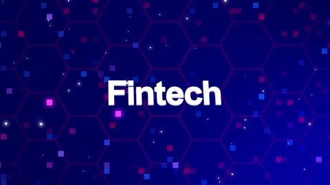 Fintech text animation with background Video stock 260209702