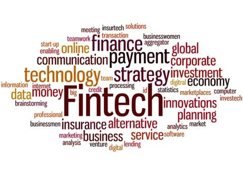 Fintech, word cloud concept イラスト素材