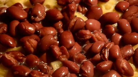 Fiori pasta with red beans Stock Footage 321294700