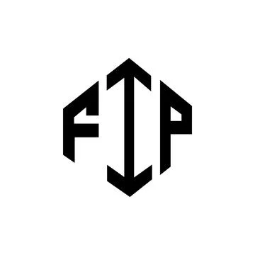 FIP letter logo design with polygon shape. FIP polygon and cube shape logo .. Stock Illustration