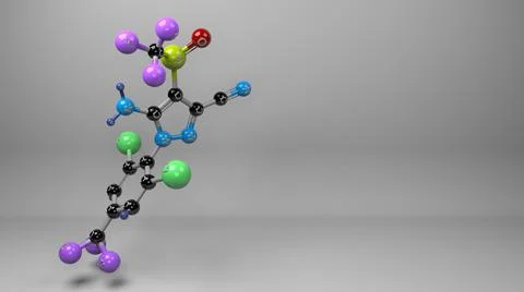 Fipronil molecule illustration. Stock Illustration