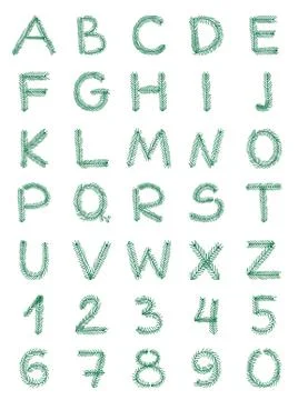 Fir alphabet Stock Illustration