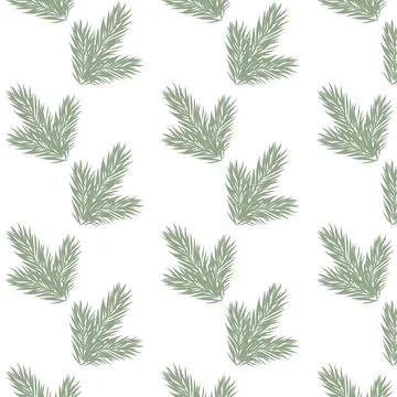 Fir branch seamless pattern. Stock Illustration