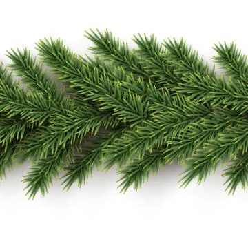 Fir branches horizontal seamless pattern. Vector seamless Christmas tree 스톡 일러스트