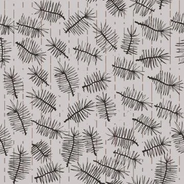 Fir branches seamless pattern Stock Illustration