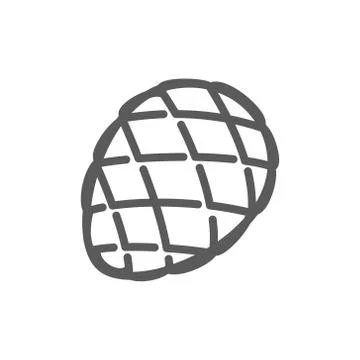 Fir cone line icon. Isolated on white background Stock Illustration