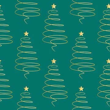Fir gold pattern seamless vector Stock Illustration