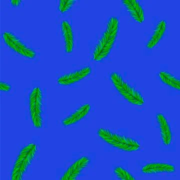 Fir Green Branches Pattern 스톡 일러스트