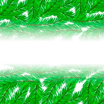 Fir Green Branches Pattern Illustrazione stock