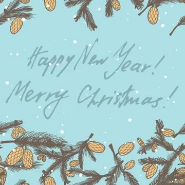 Fir pine cone seamless border Illustrazione stock