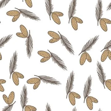Fir pine cone seamless pattern Stockillustratie
