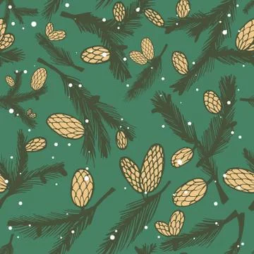 Fir pine cone seamless pattern Stockillustratie