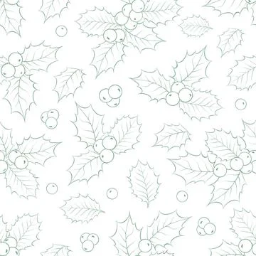 Fir seamless pattern on white background. Stock Illustration