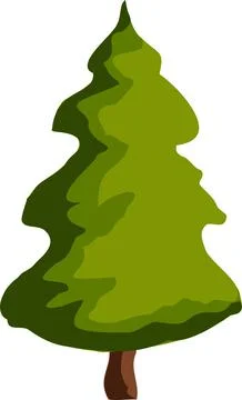 Fir. A simple tree silhouette icon. Forest Stock Illustration