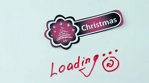 Fir-tree and inscription loading Stock Footage 83233998