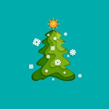 Fir tree and snow Stock Illustration