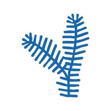 Fir tree branch icon doodle illustration Stock Illustration