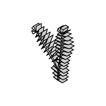 Fir tree branch isometric icon vector illustration Stock Illustration