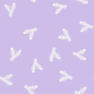 Fir tree branch line seamless pattern Stock Illustration