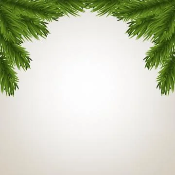 Fir tree branches frame Stock Illustration
