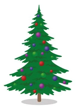Fir tree with Christmas balls Stock Illustration