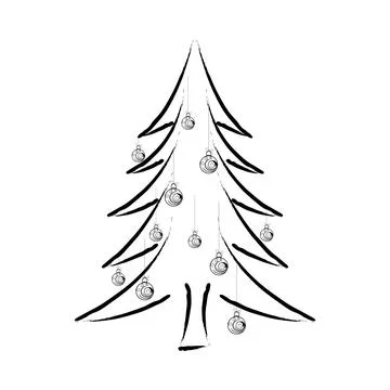Fir Tree Christmas Element Stock Illustration