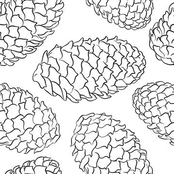 Fir tree cones pattern Stock Illustration