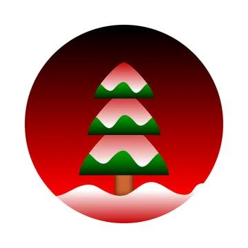 Fir tree covered with snow. Stock Illustration