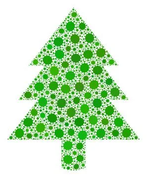 Fir Tree Covid Virus Composition Icon with Infection Elements Stock Illustration