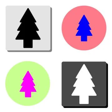 Fir tree. flat vector icon Illustrazione stock