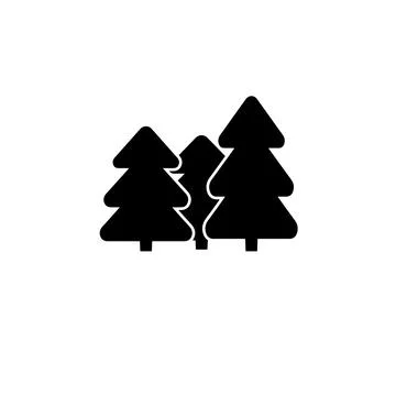 Fir Tree Forest Solid Flat Vector Icon Isolated on White Background Stock Illustration