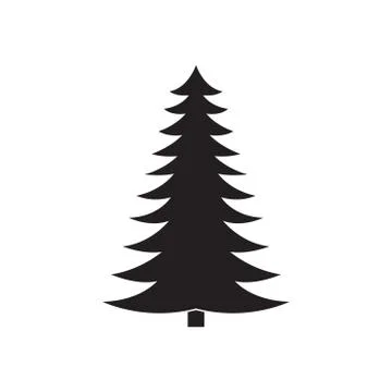 Fir tree icon. Christmas tree silhouette. Vector illustration. Stock Illustration