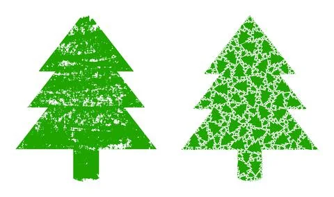 Fir Tree Icon Recursive Collage and Grunge Textured Icon Illustrazione stock