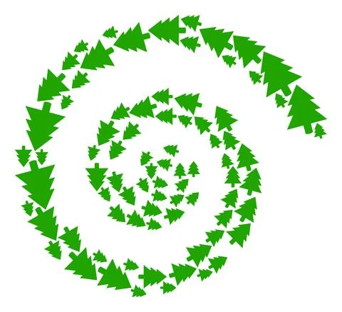 Fir Tree Icon Spiral Cycle Collage Stock Illustration