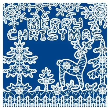 Fir tree for laser cutting Stock Illustration