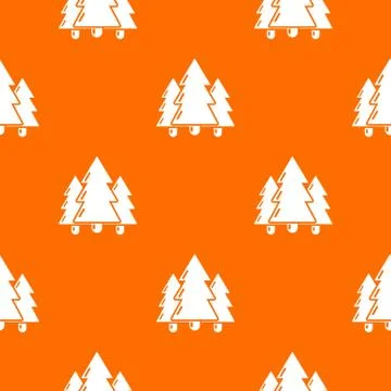 Fir tree pattern orange Illustrazione stock