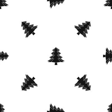 Fir tree pattern seamless black 스톡 일러스트