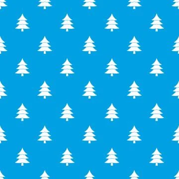 Fir tree pattern seamless blue Stock Illustration