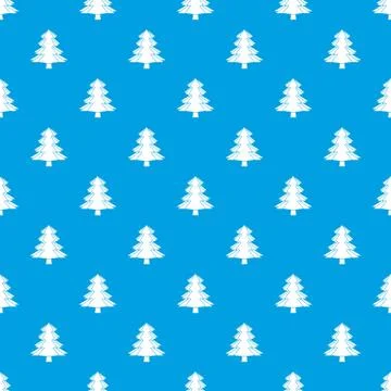 Fir tree pattern seamless blue Stock Illustration