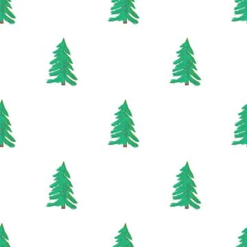 Fir tree pattern seamless vector Stock Illustration