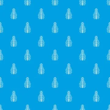 Fir tree pattern vector seamless blue Stock Illustration