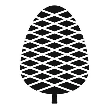 Fir tree pine cone icon, simple style Illustrazione stock