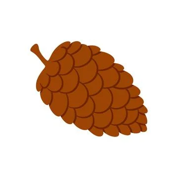 Fir-tree pine cone with needle isolated decoration Stock Illustration