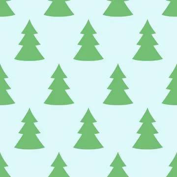 Fir tree. Seamless Christmas pattern with Christmas trees. Cartoon, flat, vector 스톡 일러스트
