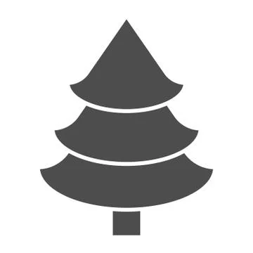 Fir tree solid icon. Christmas tree vector illustration isolated on white 库存插图