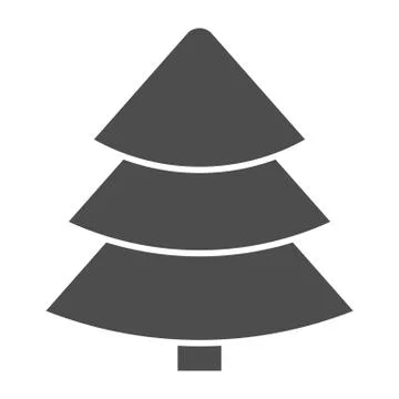 Fir tree solid icon. Christmas tree vector illustration isolated on white. Tree イラスト素材