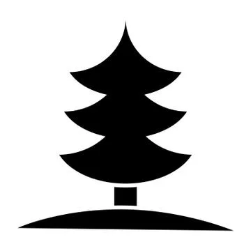 Fir tree solid icon. Spruce vector illustration isolated on white. Pine glyph Stock Illustration
