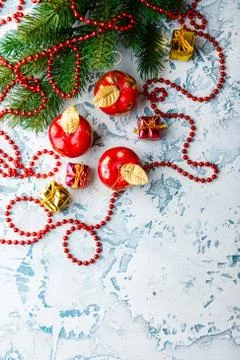 Fir-tree toy in the form of red apple Stock Photos