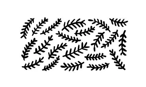 Fir tree vector branches, evergreen vector set. Illustrazione stock